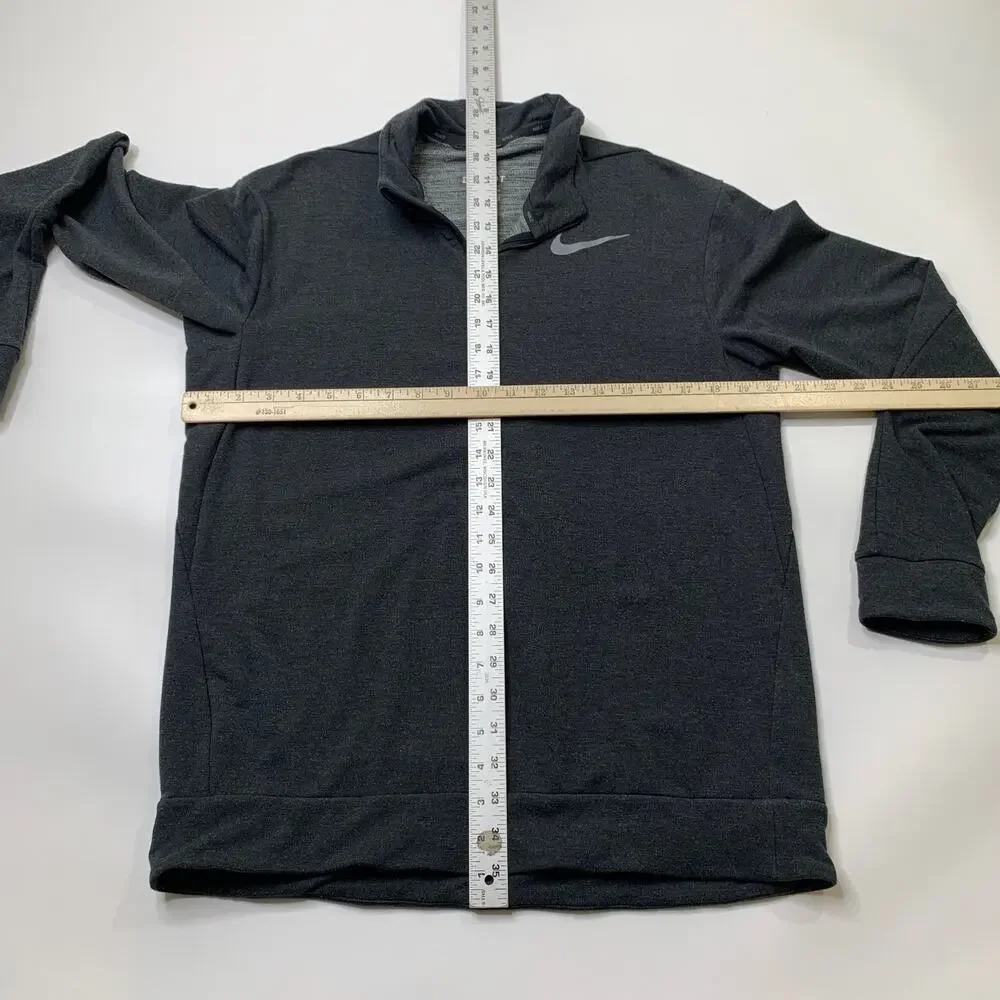 Nike Shirt Mens M Medium Charcoal Dri Fit Half Zip Pullover Training Running
